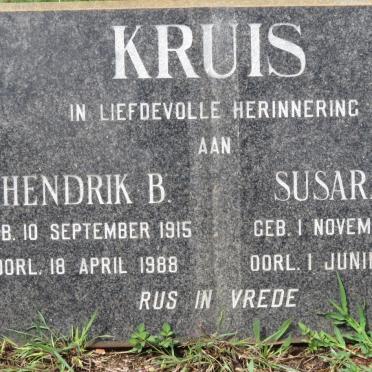 KRUIS Hendrik B. 1915-1988 &amp; Susara P. 1919-1994