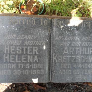 KRETZSCHMAR Arthur -1949 &amp; Hester Helena 1881-1963 :: DE WET Argie 1903-1983