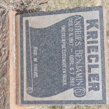 KRIEGLER Andries Benjamin 1917-1967