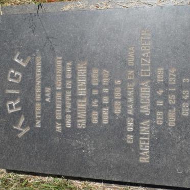 KRIGE Samuel Hendrik 1886-1967 &amp; Ragelina Jacoba Elizabeth 1891-1974