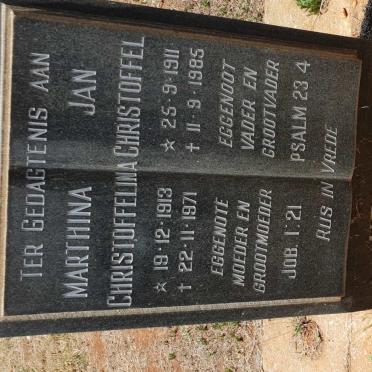 KRUGER Jan Christoffel 1911-1985 &amp; Marthina Christoffelina 1913-1971