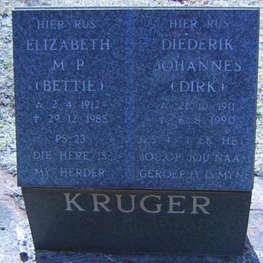 KRUGER Diederik Johannes 1911-1990 &amp; Elizabeth M.P. 1912-1985