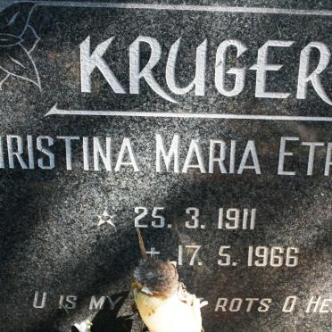 KRUGER Christina Maria Etrecia 1911-1966