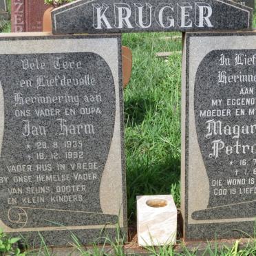 KRUGER Jan Harm 1935-1992 &amp; Magaritha Petronella 1938-1988