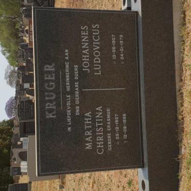 KRUGER Johannes Ludovicus 1907-1979 &amp; Martha Christina ERASMUS 1907-1996