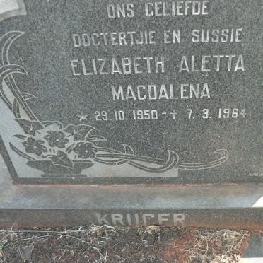 KRUGER Elizabeth Aletta Magdalena 1950-1964