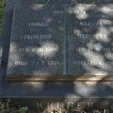 KRUGER Thomas Frederick 1906-1954 &amp; Maria Margreta 1913-2001