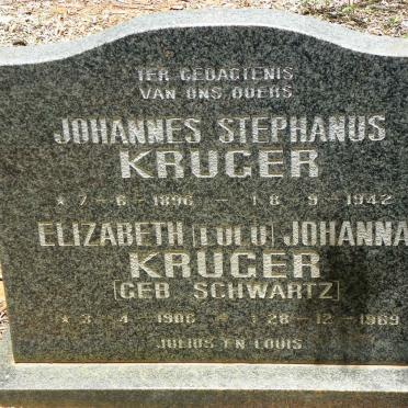 KRUGER Johannes Stephanus 1896-1942 &amp; Elizabeth Johanna SCHWARTZ 1906-1969