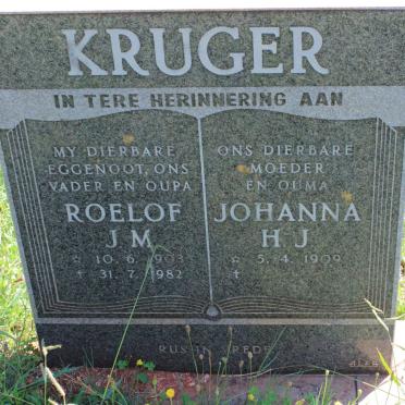 KRUGER Roelof J.M. 1903-1982 &amp; Johanna H.J. 1909-