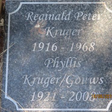 KRUGER Reginald Peter 1916-1968 &amp; Phyllis GOUWS 1921-2008
