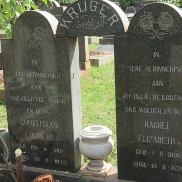 KRUGER Christiaan Lourens 1904-1973 &amp; Rachel Elizabeth 1906-1971