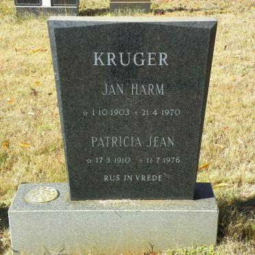 KRUGER Jan Harm 1903-1970 &amp; Patricia Jean 1910-1976