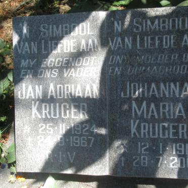 KRUGER Jan Adriaan 1924-1967 &amp; Johanna Maria 1919-2001