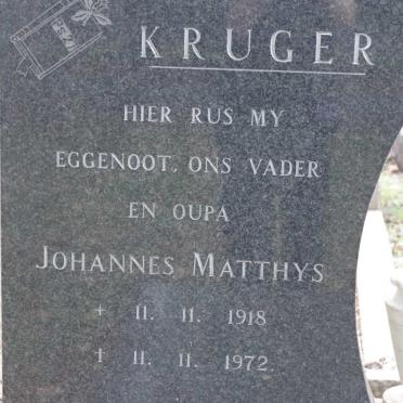 KRUGER Johannes Matthys 1918-1972