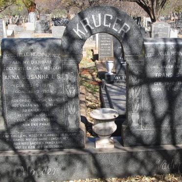 KRUGER Frans S.J. 1909-1982 &amp; Anna Susanna I.S. 1915-1956