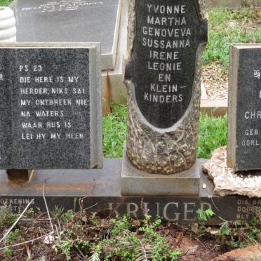KRUGER Daniel Christoffel 1918-1976 &amp; Jeanne Elizabeth BURGERS 1912-1986