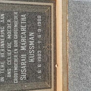 KUSSMAN Susarah Margaretha 1903-1980
