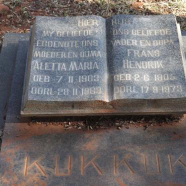 KUKKUK Frans Hendrik 1905-1973 &amp; Aletta Maria 1903-1969