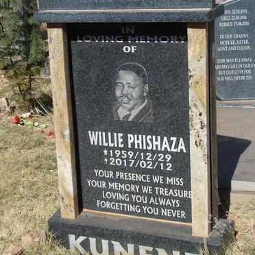 KUNENE Mgoza Willie Phishaza 1959-2017