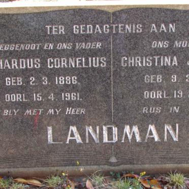 LANDMAN Gerhardus Cornelius 1886-1961 &amp; Christina Jacomina 1891-1981