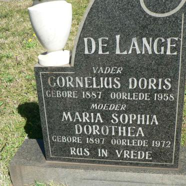 LANGE Cornelius Doris, de 1887-1958 &amp; Maria Sophia Dorothea 1897-1972