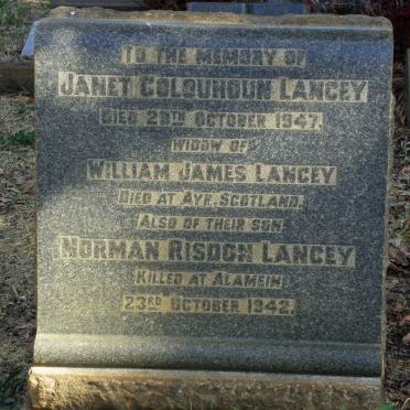 LANCEY Janet Colquhoun -1947 :: LANCEY Norman Risdon -1942
