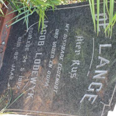 LANGE Jacob Lodewyk, de -1962