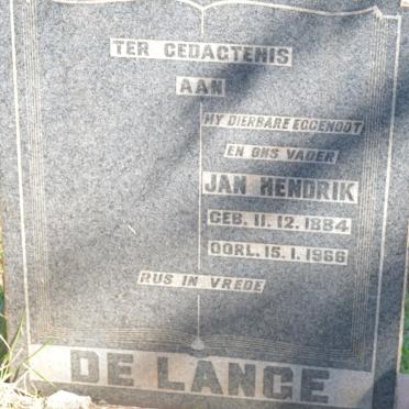 LANGE Jan Hendrik, de 1884-1966