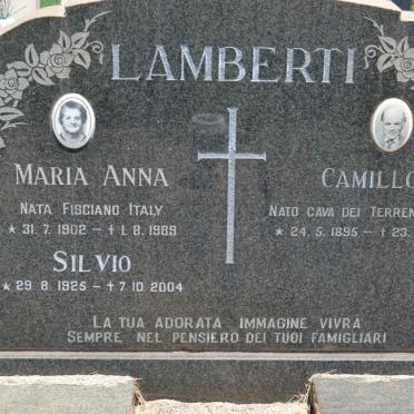 LAMBERTI Camillo 1895-1975 &amp; Maria Anna 1902-1989 :: LAMBERTI Silvio 1925-2004