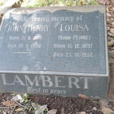 LAMBERT John Henry 1879-1956 &amp; Louisa PEINKE 1897-1957