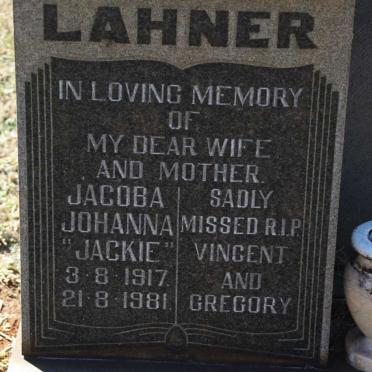 LAHNER Jacoba Johanna 1917-1981