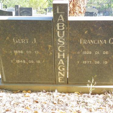 LABUSCHAGNE Gert J. 1898-1948 &amp; Francina C. 1909-1977