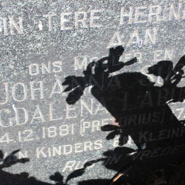 LABUSCHAGNE Johanna Susanna Magdalena nee PRETORIUS 1881- :: LABUSCHAGNE Pieter Willem 1920-1970