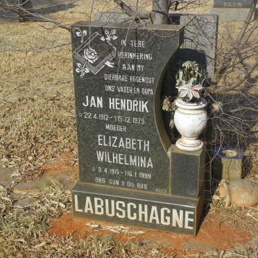 LABUSCHAGNE Jan Hendrik 1912-1979 &amp; Elizabeth Wilhelmina 1915-1999