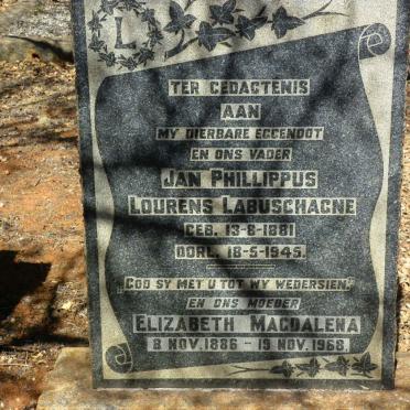 LABUSCHAGNE Jan Phillippus Lourens 1881-1945 &amp; Elizabeth Magdalena 1886-1968