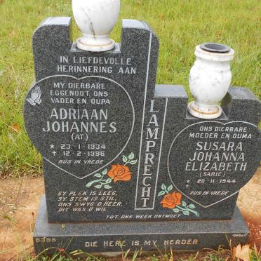 LAMPRECHT Adriaan Johannes 1934-1996 &amp; Susara Johanna Elizabeth 1944-