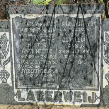 LAGERWEIJ Gysbert Fredrich 1885-1951 &amp; Hester Antoinette 1884-1948 :: JANSEN Cornelia nee WAGERLEIJ 1913-1945