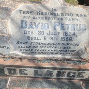 LANGE David Petrus, de 1924-1956
