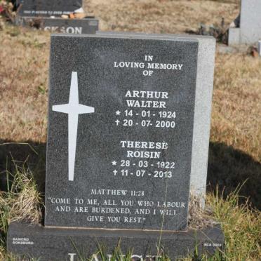 LANCE Arthur Walter 1924-2000 &amp; Therese Roisin 1922-2013