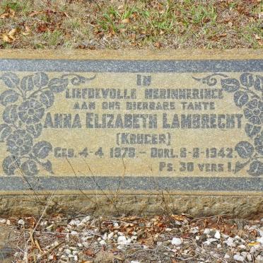 LAMBRECHT Anna Elizabeth nee KRUGER 1878-1942