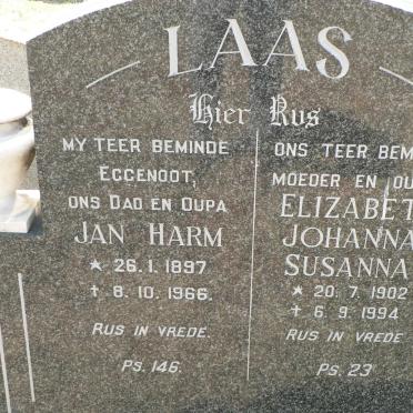 LAAS Jan Harm 1897-1966 &amp; Elizabeth Johanna Susanna 1902-1994