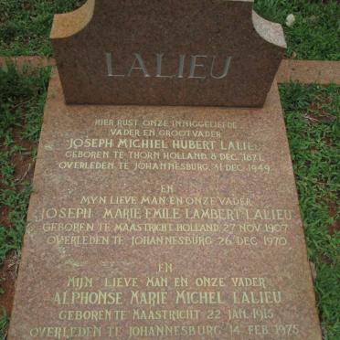 LALIEU Joseph Michiel Hubert 1871-1949 :: LALIEU Joseph Marie Emile Lambert 1907-1970 :: LALIEU Alphonse Marie Michel 1915-1975