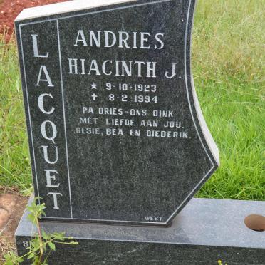 LACQUET Andries Hiacinth J. 1923-1994