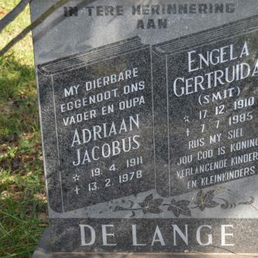 LANGE Adriaan Jacobus, de 1911-1978 &amp; Engela Gertruida SMIT 1910-1985