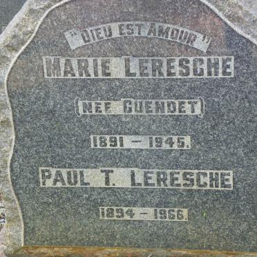 LERESCHE Paul T. 1894-1966 &amp; Maria CUENDET 1891-1945