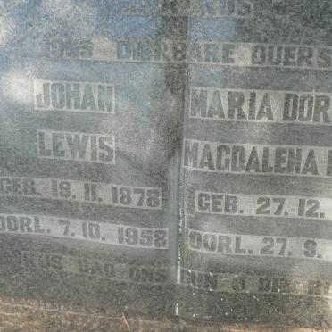 LEWIS Johan 1878-1958 &amp; Maria Dorothea Magdalena 1884-1966