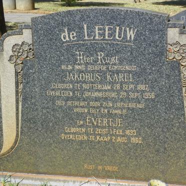 LEEUW Jakobus Karel, de 1887-1956 &amp; Evertje 1893-1960