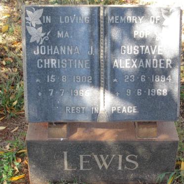 LEWIS Gustave Alexander  1894-1968 &amp; Johanna J. Christine 1902-1965