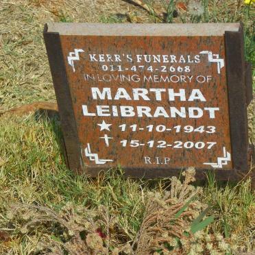 LEIBRANDT Martha 1943-2007