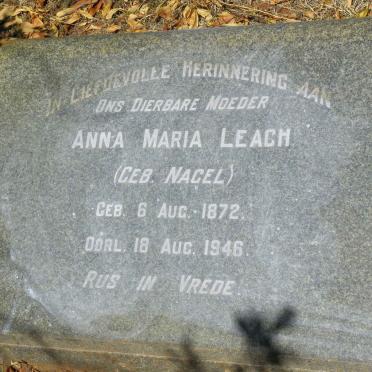 LEACH Anna Maria nee NAGEL 1872-1946